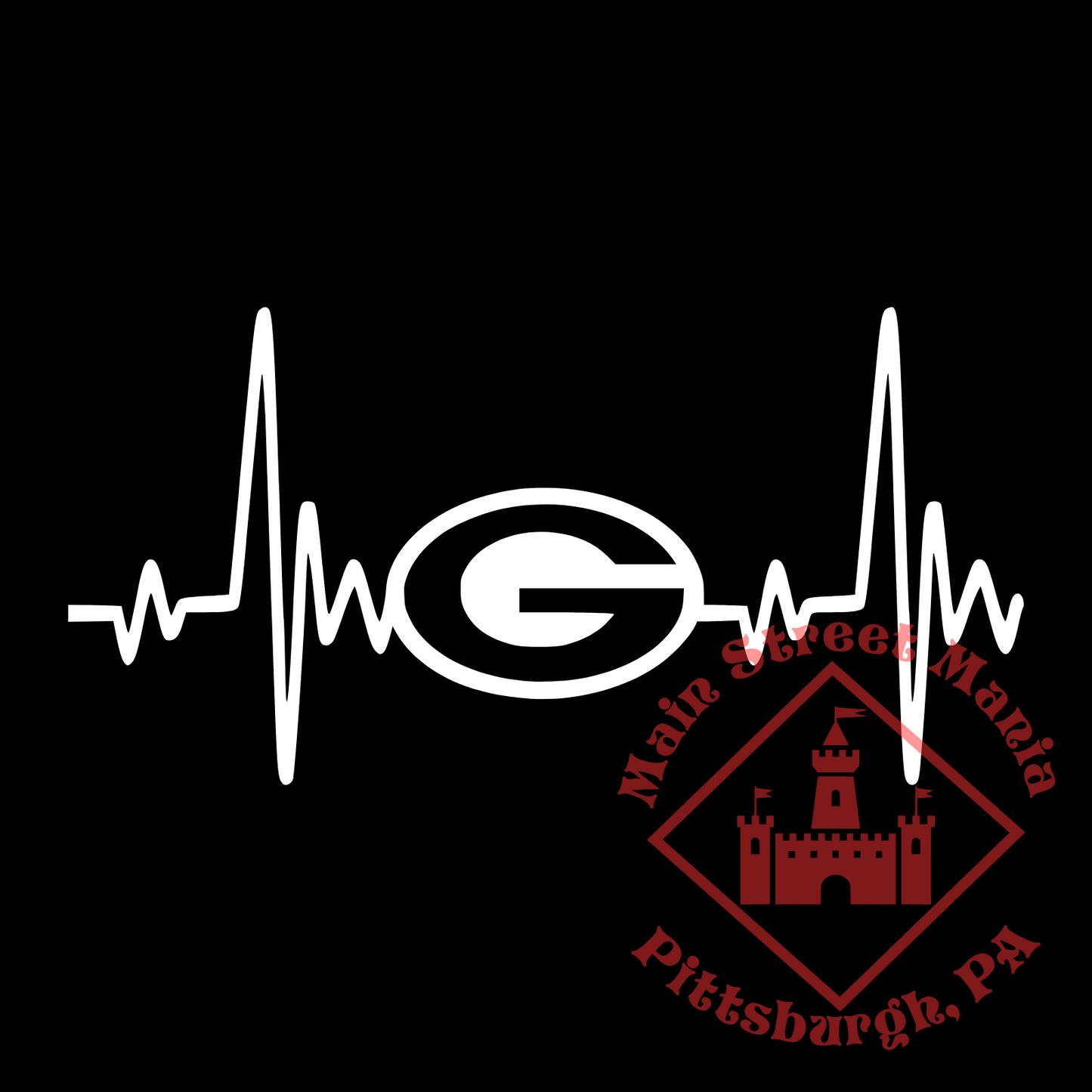 Packers Heartbeat Sticker Decal