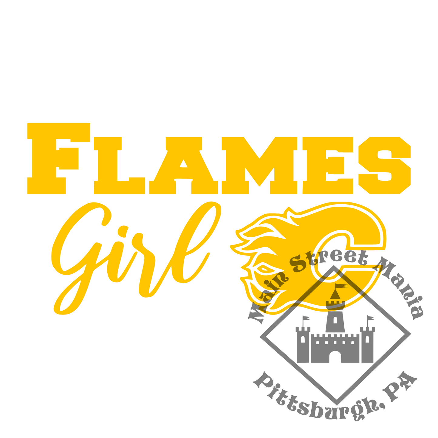 Flames Girl Sticker Decal