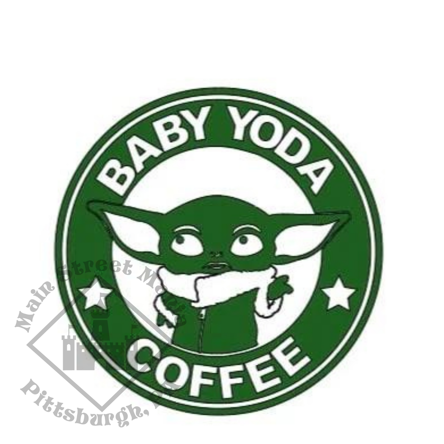 Baby Yoda Coffee Decal